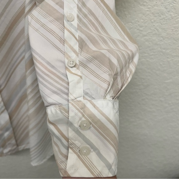 Men’s Ben Sherman Vintage Y2K Tan Striped Button Down Shirt - Medium - Picture 8 of 15